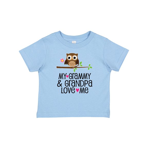 Inktastic Grammy and Grandpa Love Me Owl Girls Baby T-Shirt