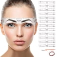 thumbnail image 1 of Plantillas para cejas, 12 estilos, plantilla de kit moldeador de cejas reutilizable con correa para la cabeza y maquinilla de afeitar para cejas para mujeres, 1 of 5