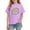 Purple, variant on Cethrio Girls Cotton T-shirts, Short Sleeve Summer Casual Crew Neck Graphic Tees for Girl Pink Size 7-8