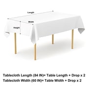 decorUhome Rectangle Tablecloth, Waterproof Vinyl Flannel Backed Table Cloth, Buffalo Wipeable Plastic Table Cover for Kitchen and Outdoor, Black and White, 60 x 84