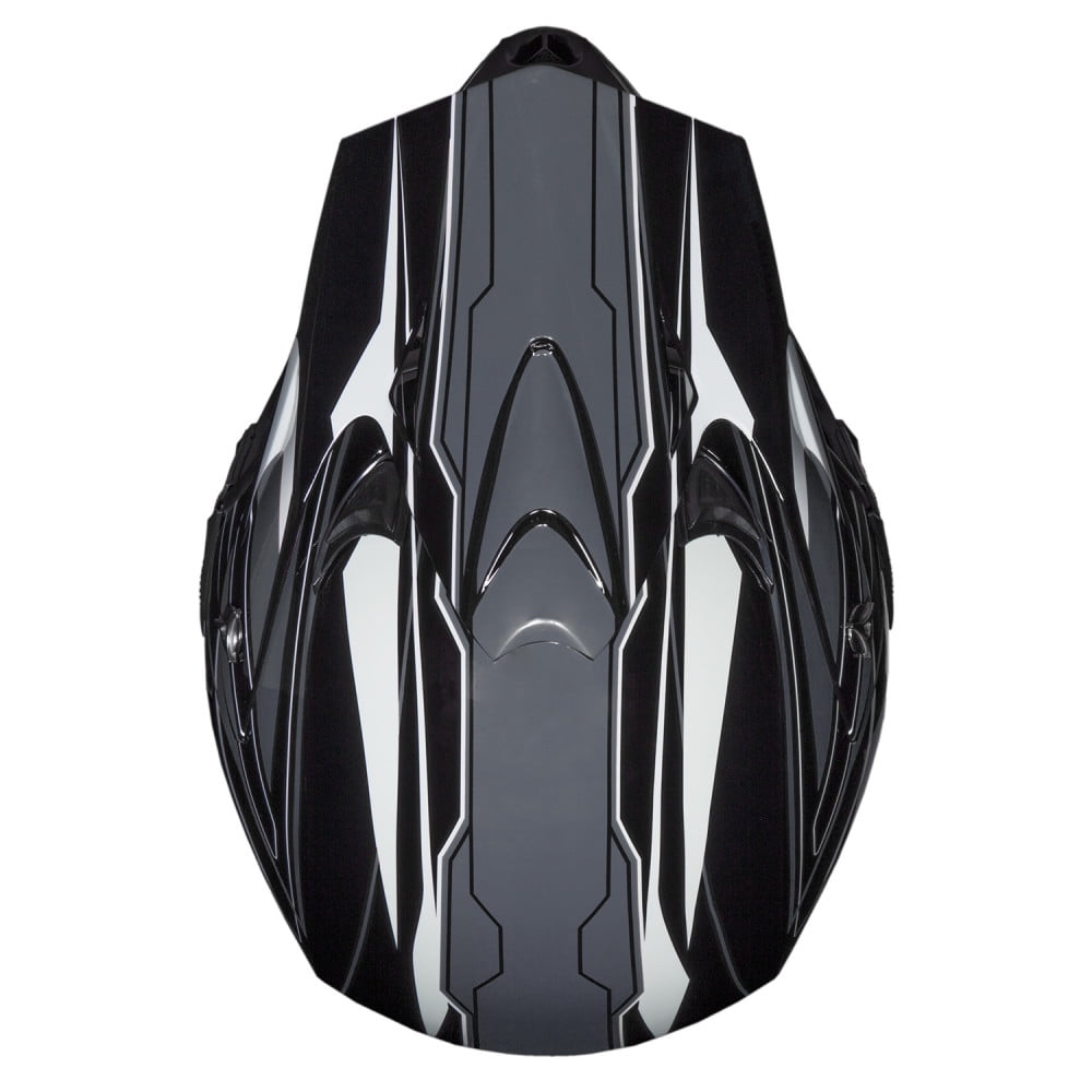 Raider Motocross RX1 Open Face Helmet DOT Approved - Black/Silver - Small