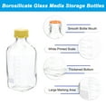 thumbnail image 3 of Uxcell 2 Pcs 1000ml Glass Square Reagent Media Storage Bottles with Yellow Cap, Clear, 3 of 7