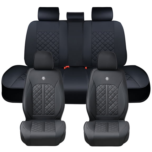 for Nissan Altima 2021 Car Seat Cover, Waterproof PU Leather 5 Seats Full Set Non-slip Beautify Interior, Black Car Seat Covers, Protect Car Seats