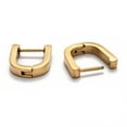 thumbnail image 3 of 304 Stainless Steel Huggie Hoop Earrings U Shape Golden 13x11x3mm Pin: 1mm DIY, 3 of 3