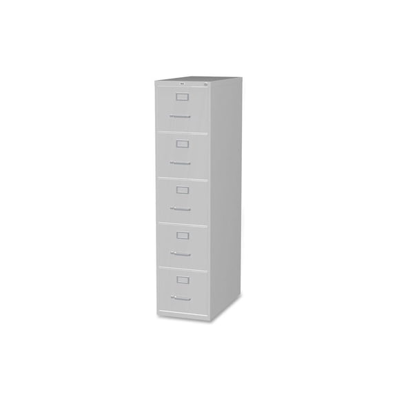 Lorell Commercial Grade Vertical File Cabinet - 5-Drawer - 15" x 26.5" x 61" - 5 x Drawer(s) for File - Letter - Vertical - Security Lock, Ball-bearing Suspension, Heavy Duty - Light Gray - Steel - Re