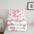 thumbnail image 5 of Manfei Cartoon Letter C Full Size Comforter Sets,Cute Coquette Bowtie Bedding Comforter Set,Pink,Pink Reversible,3pcs,1 Comforter and 2 Pillowcases, 5 of 7