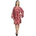 thumbnail image 2 of Bimba Women Cotton Poplin Floral Printed Kimono Robe Bridesmaid Cover Up - 4, 2 of 4