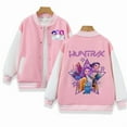 thumbnail image 3 of Pink Cotton Kids Baseball Jacket K Pop Demon Hunters Style Spring Autumn Winter, 3 of 10
