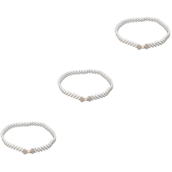unbranded  3 Pieces Belt Women Pearl Belts for Premium Material Waist Miss