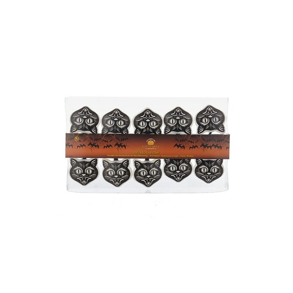Retro Black Cat 10 Piece LED Light Set