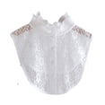 thumbnail image 3 of Cuello falso de encaje para mujer, regalo decorativo, media camisa para vestidos, ropa informal Blanco, 3 of 9