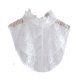thumbnail image 3 of Cuello falso de encaje para mujer, regalo decorativo, media camisa para vestidos, ropa informal Blanco, 3 of 9