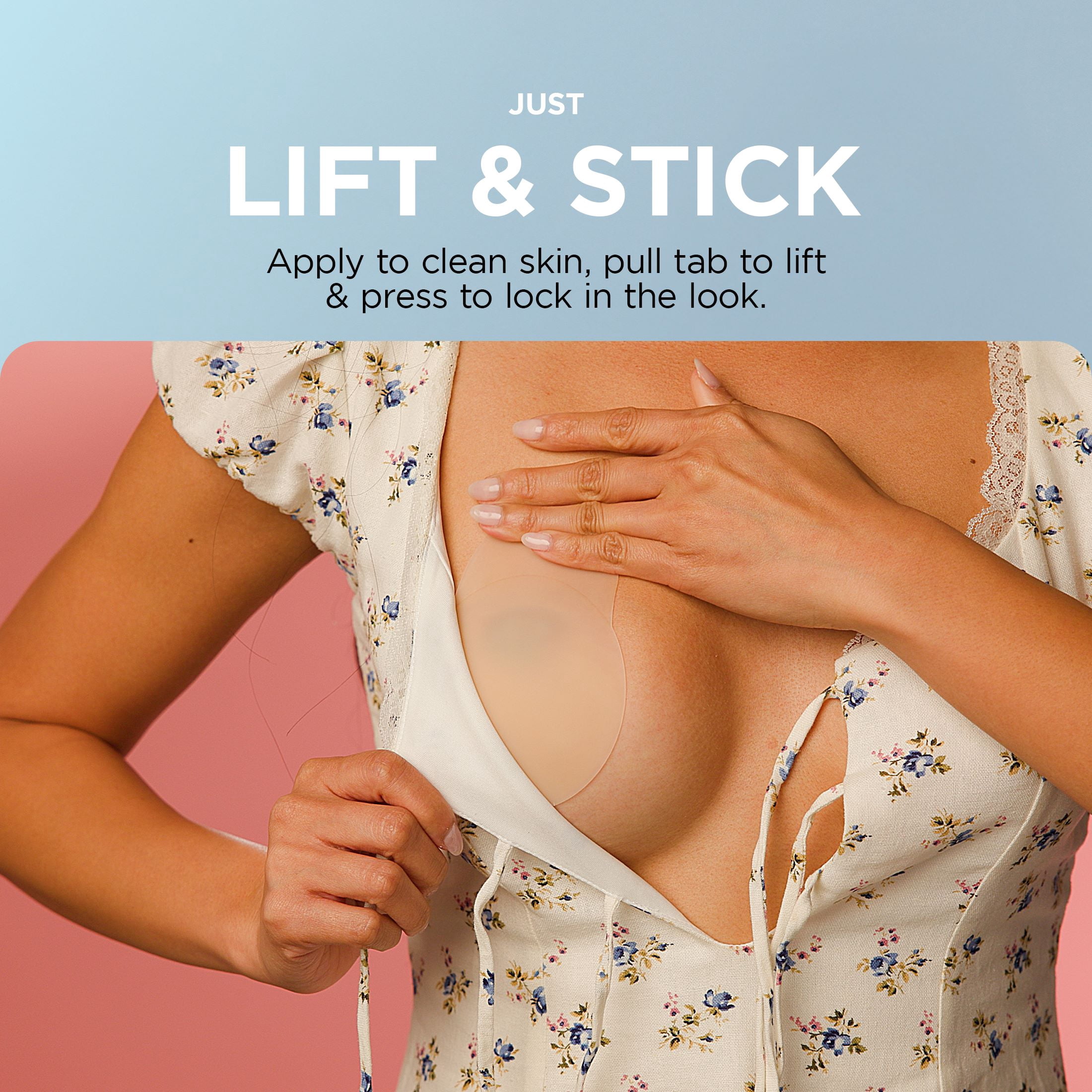 Nips by Nippies Women's Reusable Sticky Silicone Nipple Cover with Lift, Sizes A-C