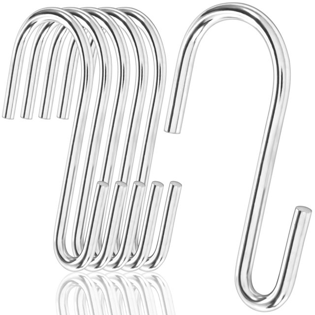 Paquete de 30 ganchos pequeños en forma de S para colgar cucharas, ollas, utensilios de cocina, aplicar en el baño, dormitorio, oficina, sala de herramientas (plateado, 2,4 pulgadas)