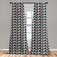 thumbnail image 5 of Ambesonne Chevron Curtains, 3D effect Zigzag Shapes, Pair of 28"x84", Multicolor, 5 of 5