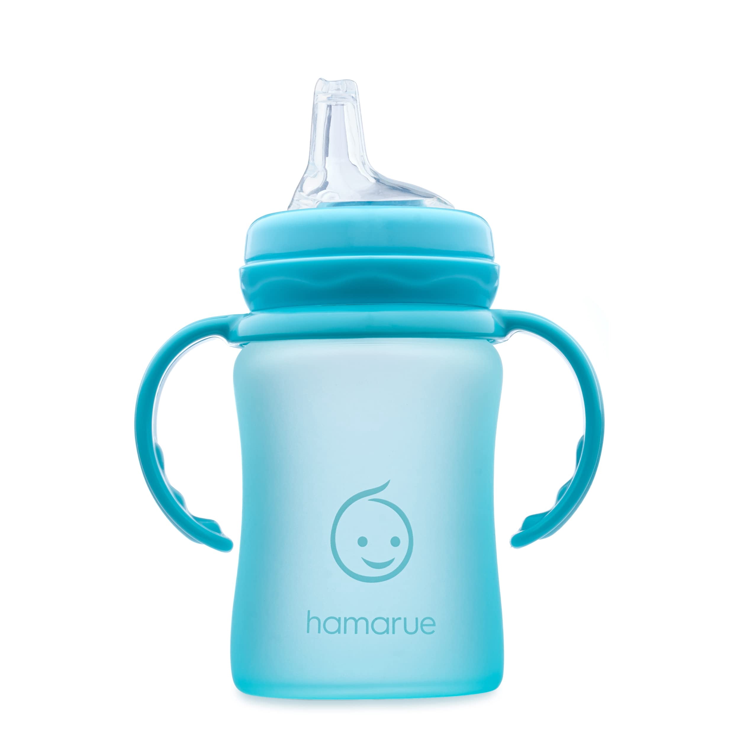 Hamarue Glass Sippy Cups for Toddlers | Silicone Coated Baby Bottles | Transition Straw Cup