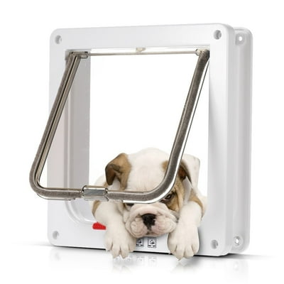 4 Way Pet Magnetic Lock Lockable Safe Flap Door for Cat Puppy, Medium