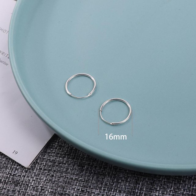 Pendientes de aro de hueso del oído simple de ley de 6 a 18 mm, aros de círculo redondo para mujeres y hombres Tan Jianjun unisex