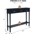 thumbnail image 3 of Urbanest Modern Burlington Console Table with 3 Drawers (Solid Wood, Black), 3 of 16