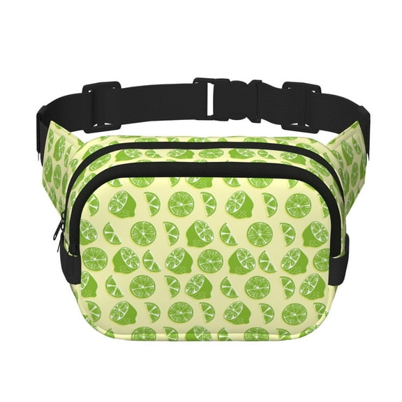 Fuzoiu Various Lemons Print Unisex Square Double Layer Waist Bag,Crossbody Fanny Pack Travel Workout Accessory