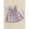thumbnail image 3 of Okbabeha Toddler Baby Girl 4th of July Outfits Infant Ruffle USA Flag Fourth of July Dress Summer Independence Day Clothes, 3 of 7
