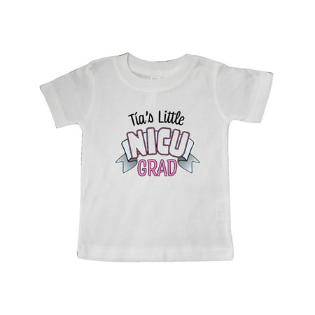 

Inktastic Tía s Little Nicu Grad in Pink with Banner Gift Baby Boy or Baby Girl T-Shirt