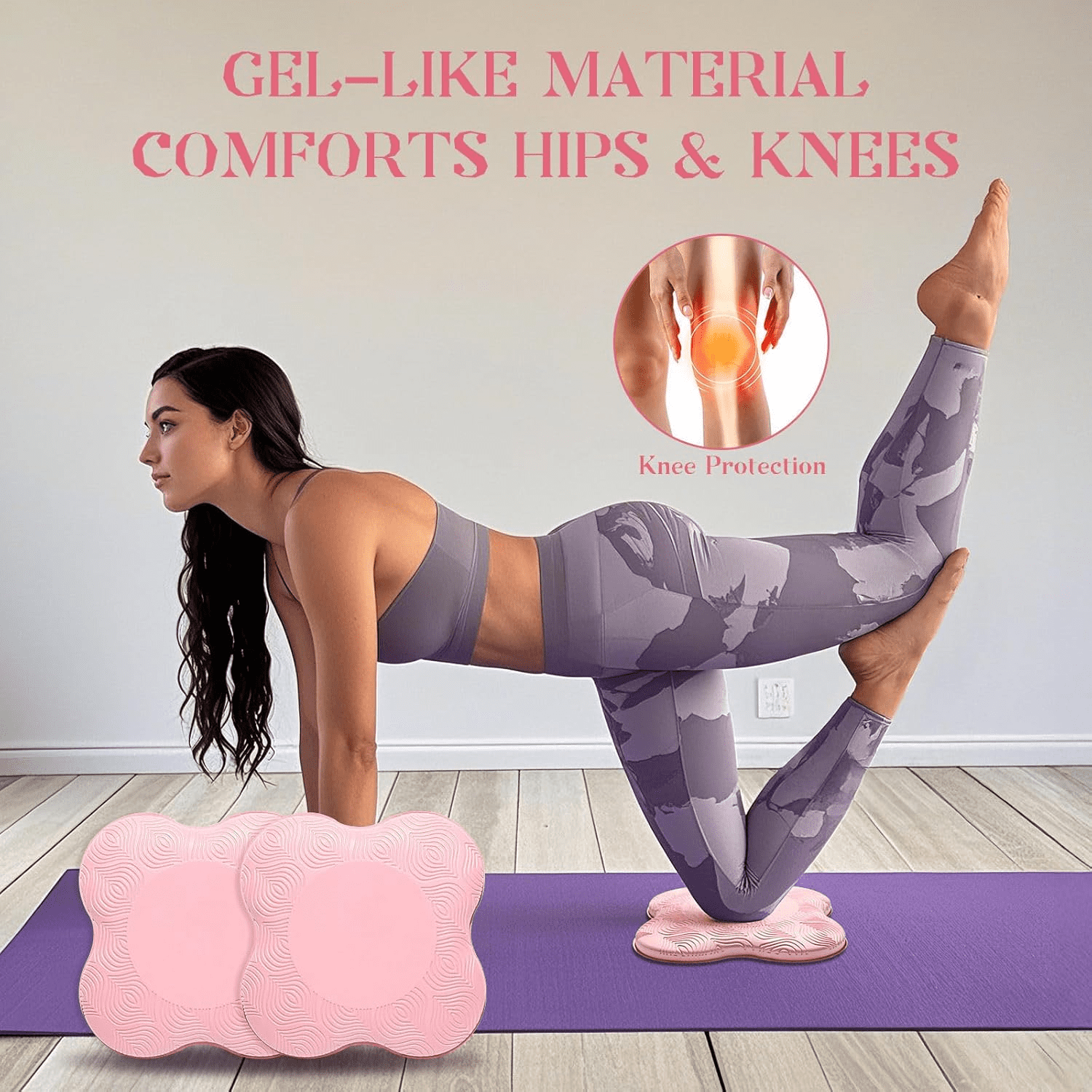 2 Packs Yoga Knee & Elbow Cushions - Extra Thick Foam for Knees, Elbows, Wrists, Hands & Head - Pilates & Kneeling Pads - Support Foam Pads for Women & Men