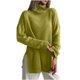 thumbnail image 2 of Suéter de cuello alto para mujer, de manga larga, suelto, de color sólido, con cuello alto, suéter de punto, suéter para mujer, 2 of 6
