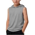 thumbnail image 2 of BRGZLK Boys Athletic Tank Tops 2026 Sleeveless Pullover Hoodies Camisole Summer Breathable Comfortable Sports Workout Basic T-Shirt for Daily Gray 5-6 Years, 2 of 6