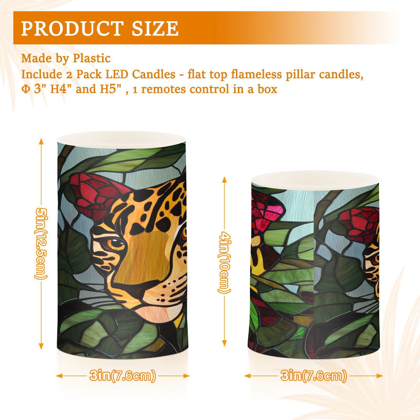 BZSMCE Flameless Candles LED Lights Christmas Leopard Print Creativity Battery Candles