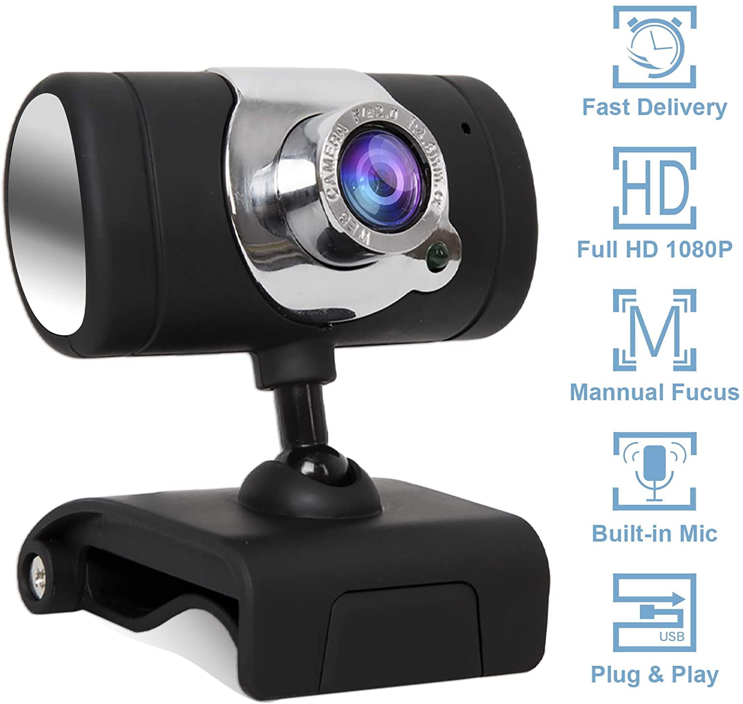 Dragon Touch cam 1080p HD, PC  Cameras Microphone, Computer