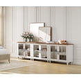 thumbnail image 7 of TV Stand for 100 Inch, Ample Storage Cabinet with 6 Glass Doors, Wooden Entertainment Center Storage Cabinet for Living Room or Dining Room or Bedroom, Off White, 7 of 7