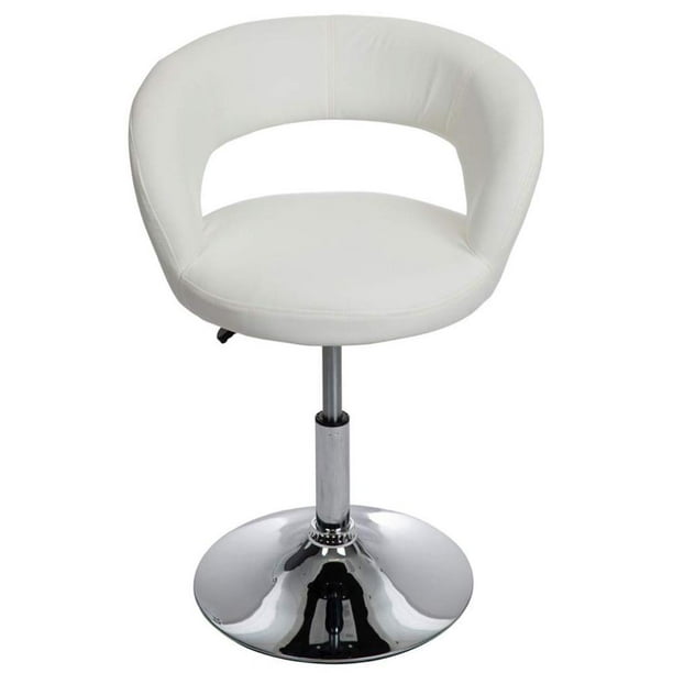 Impressions Vanity Gie Contemporary Chair With 360 Degree Swivel Makeup Seat Adjustable Height And Steel Flat Base White Com Impressions Vanity Gie Contemporary, Swivel Vanity Chair White