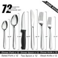 thumbnail image 2 of Mirdinner 72 Pcs Silverware Set with Steak Knives for 12, Stainless Steel Flatware Cutlery Set, Include Forks Spoons and Knives Set, Utensil Sets for Home Kitchen Restaurant Hotel, Dishwasher Safe, 2 of 8