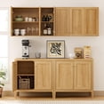 thumbnail image 3 of EYYTHUNG Large Wall Cabinets Laundry Room Wall Mounted Medicine Cabinet with 3 Door and Shelves Floating Cupboard Kitchen Organizers Pantry Cabinets, Natural Oak, 3 of 7
