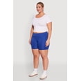 thumbnail image 3 of Womens Plus Size High Waisted Biker Shorts with Cell Phone Pockets, 3 of 6