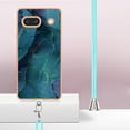 thumbnail image 4 of Mantto for Google Pixel 7a Case, with Lanyard Adjustable Strap, Marble Pattern Soft TPU Bumper Hard PC Back Shockproof Protective Glossy Stylish Durable Phone Case for Women Girls,Green, 4 of 7