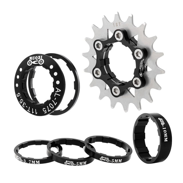 koolsoo 18T Single Speed Cassette Set Conversion Kit wheel Adapter Component Kit Black