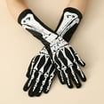 thumbnail image 6 of AWZXDE Halloween Print Skeleton Gloves - Foam Gloves for PROM Parties and Events Halloween Props for Themed Celebrations Black,One Size, 6 of 6