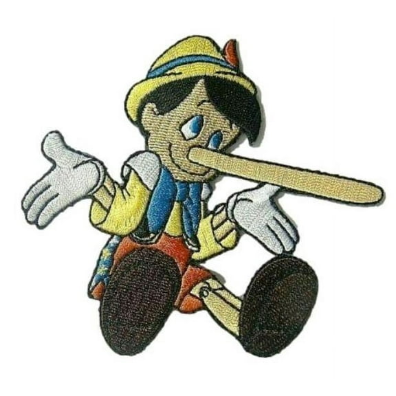 Pinocchio I Will Not Tell A Lie 3 Inches Tall Embroidered Iron On Patch