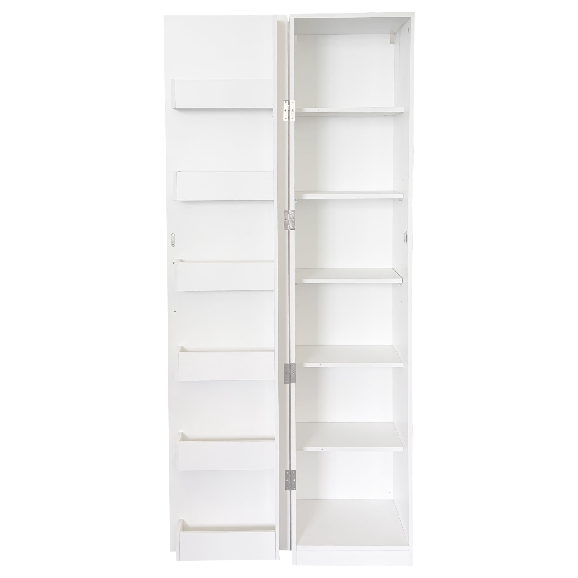 70" Tall Pantry Cabinet, Freestanding Cupboard with Adjustable Shelves and Door Rack, Wood Narrow Bathroom Storage Cabinet for Kitchen, Living Room
