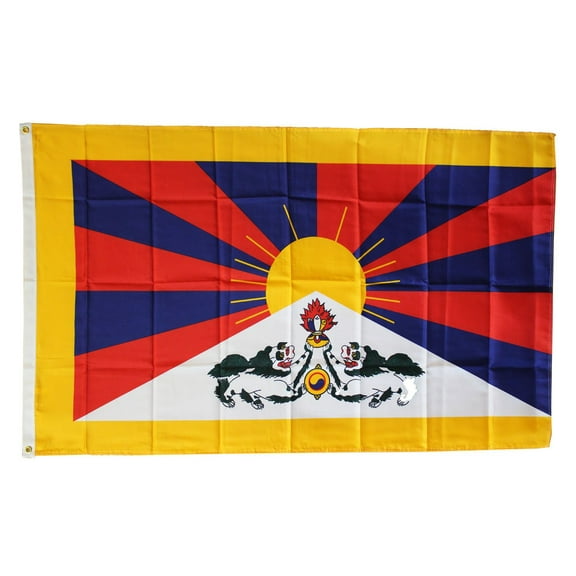 Tibet - 3'X5' Polyester Flag