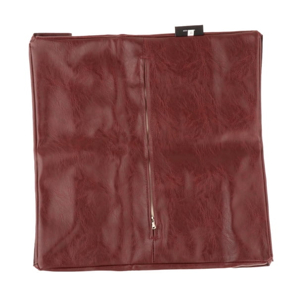 Funda de asiento otomana marroquí cuadrada sin relleno, funda de puf, funda de sofá, cojín de asiento Rojo oscuro