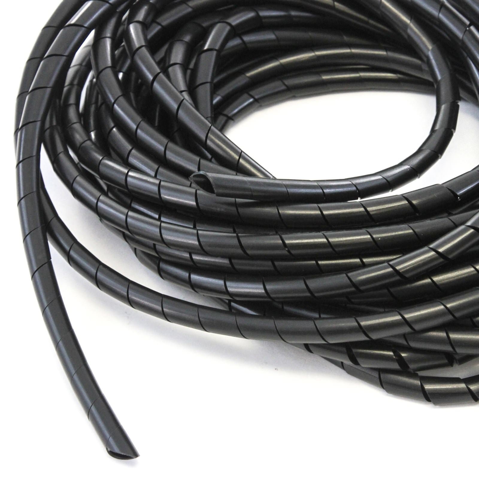 Red Hound Auto 33FT PE 1/2 inches (12 mm) Black Polyethylene Spiral Wire Wrap Tube PC Manage
