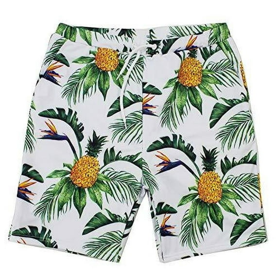 Styles I Love Summer Family Matching Swimwear Men and Boy Pineapple Print Swim Trunks Beach Pool Swim Shorts