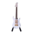 thumbnail image 1 of Mini Electric Guitar Model Birthday Party Guitar Ornament Miniature Guitarra Instrument Decor (White, 10cm, with box and Black Plastic Stent), 1 of 2