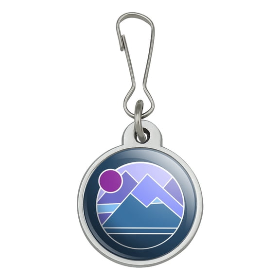 Abstract Geometric Mountainscape Jacket Handbag Purse Luggage Backpack Zipper Pull Charm