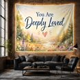 thumbnail image 6 of You Are Deeply Loved Quote Over Wildflower Valley, Romantic Watercolor for Quote Lovers, Floral Wall Art, Valentine's Day Gift, Tapestry Wall Hanging for Bedroom and Living Room, 6 of 7