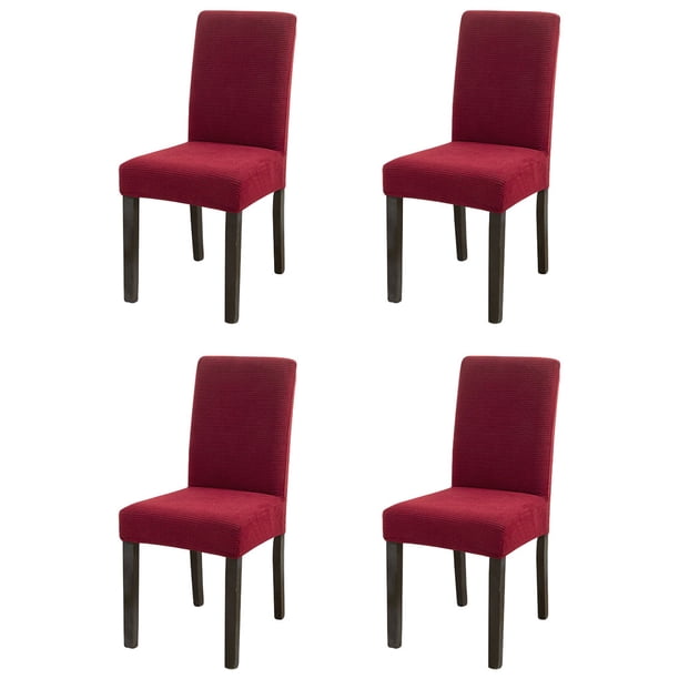 Toystoory 4 pack/lote funda para silla gruesa para el hogar-sillas limpias y a prueba de polvo fácil de montar fundas para sillas rojo vino Type2 NO2