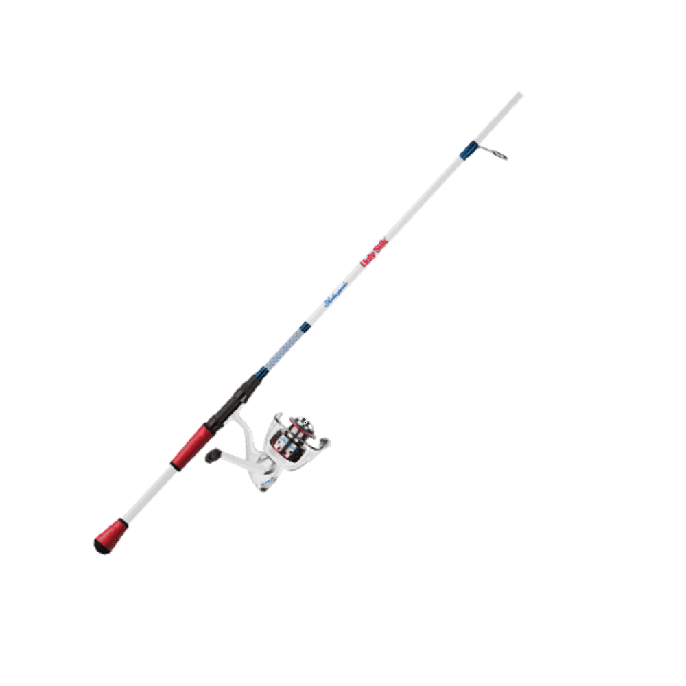 Shakespeare Ugly Stik Red and White Spinning Reel and Fishing Rod Combo